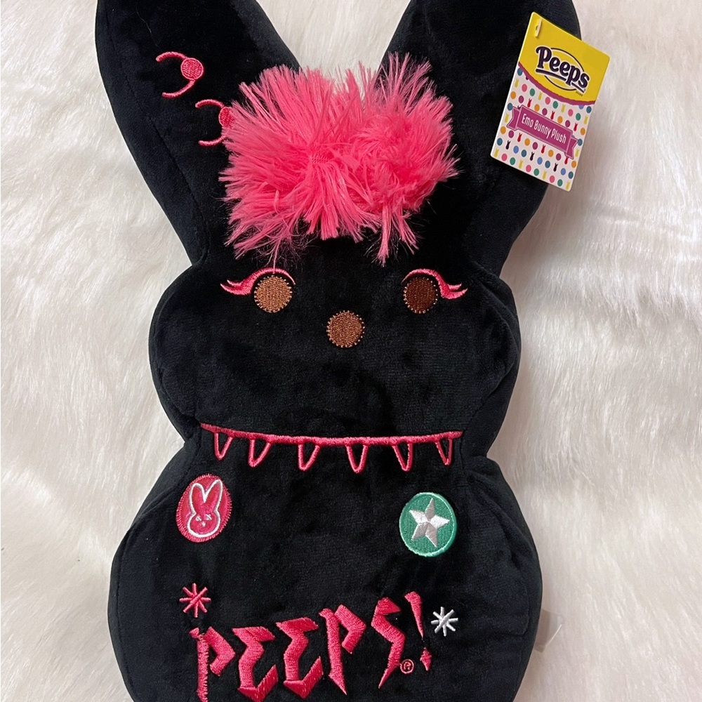 Peeps emo bunny plush black